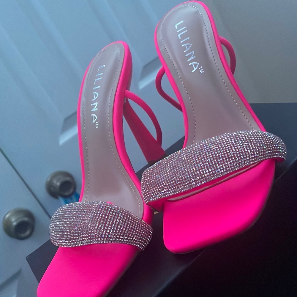 Hot Pink Neon Laced Heels